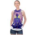 Chakra High Neck Satin Top
