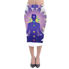 Velvet Midi Pencil Skirt 