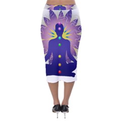 Velvet Midi Pencil Skirt 