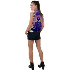Sleeveless Chiffon Button Shirt 
