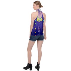Halter Asymmetric Satin Top 