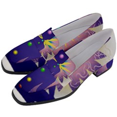 Women s Chunky Heel Loafers 