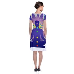 Short Sleeve Front Wrap Dress 