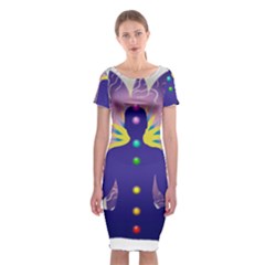Classic Short Sleeve Midi Dress Front Classic Short Sleeve Midi Dress Front