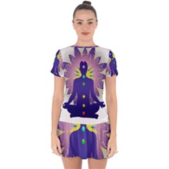 Drop Hem Mini Chiffon Dress 