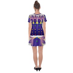 Drop Hem Mini Chiffon Dress 