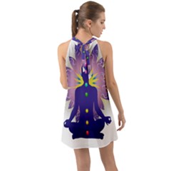 Halter Tie Back Chiffon Dress 