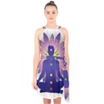 Chakra Halter Collar Waist Tie Chiffon Dress