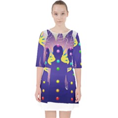 Quarter Sleeve Pocket Dress 