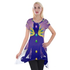 Short Sleeve Side Drop Tunic 
