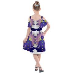 Kids  Cut Out Shoulders Chiffon Dress 