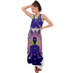 V-Neck Chiffon Maxi Dress 
