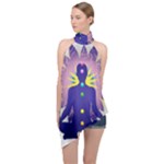 Chakra Halter Asymmetric Satin Top