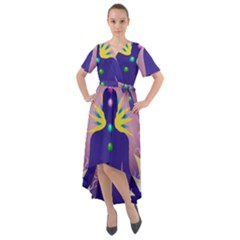 Front Wrap High Low Dress 