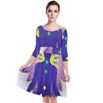 Chakra Quarter Sleeve Waist Band Dress