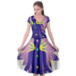 Chakra Cap Sleeve Wrap Front Dress