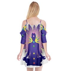 Cutout Spaghetti Strap Chiffon Dress 