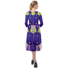 Ruffle End Midi Chiffon Dress 