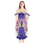 Chakra Shoulder Tie Bardot Midi Dress