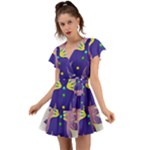 Chakra Flutter Sleeve Wrap Dress