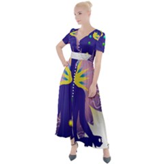 Button Up Short Sleeve Maxi Dress 