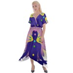 Chakra Cross Front Sharkbite Hem Maxi Dress