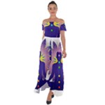 Chakra Off Shoulder Open Front Chiffon Dress