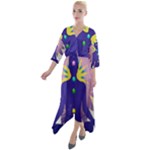 Chakra Quarter Sleeve Wrap Front Maxi Dress
