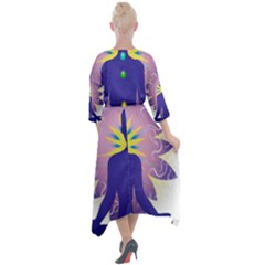 Quarter Sleeve Wrap Front Maxi Dress 