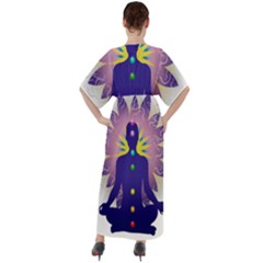 V-Neck Boho Style Maxi Dress 