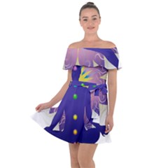 Off Shoulder Velour Dress 