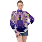 Chakra High Neck Long Sleeve Chiffon Top