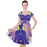 Chakra Cap Sleeve Midi Dress
