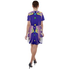 Short Sleeve Shoulder Cut Out Dress  