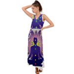 Chakra V-Neck Chiffon Maxi Dress