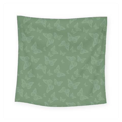 Asparagus Green Butterfly Print Square Tapestry (Small) from ArtsNow.com