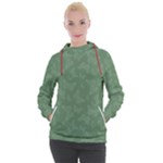 Asparagus Green Butterfly Print Women s Hooded Pullover