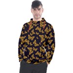Black Gold Butterfly Print Men s Pullover Hoodie