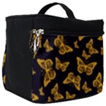 Black Gold Butterfly Print Make Up Travel Bag (Big)