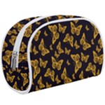 Black Gold Butterfly Print Makeup Case (Large)