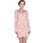 Peaches and Cream Butterfly Print Long Sleeve Nightdress