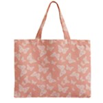 Peaches and Cream Butterfly Print Zipper Mini Tote Bag