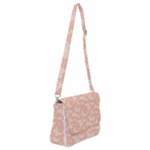 Peaches and Cream Butterfly Print Shoulder Bag with Back Zipper