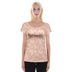 Peaches and Cream Butterfly Print Cap Sleeve Top