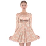 Peaches and Cream Butterfly Print Long Sleeve Skater Dress