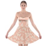 Peaches and Cream Butterfly Print Strapless Bra Top Dress