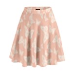 Peaches and Cream Butterfly Print High Waist Skirt