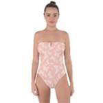 Peaches and Cream Butterfly Print Tie Back One Piece Swimsuit