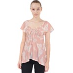 Peaches and Cream Butterfly Print Lace Front Dolly Top