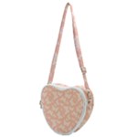 Peaches and Cream Butterfly Print Heart Shoulder Bag